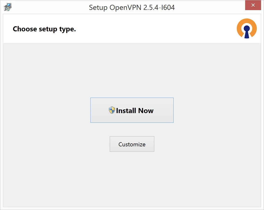Окно установки OpenVPN в Windows 8