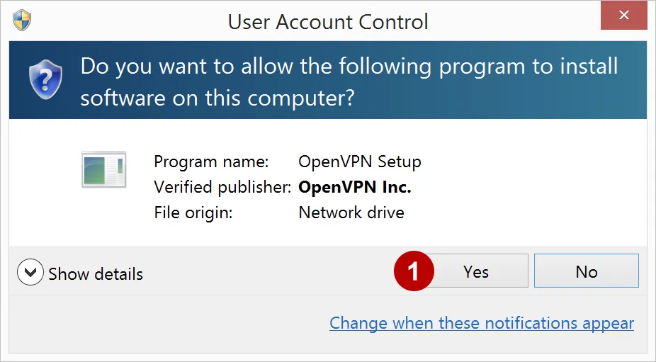 Allow run OpenVPN on Windows 8