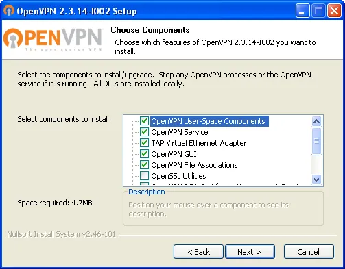 Настройки OpenVPN в Windows XP