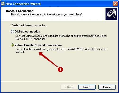 Connection to PPTP VPN on Windows XP