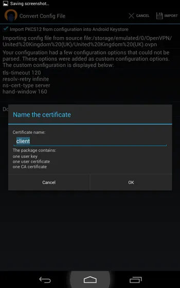 Certificate name