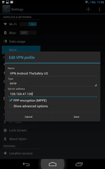 Android 4.x new VPN connection settings