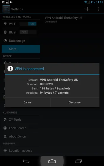 Android 4.x VPN connection details