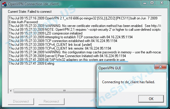 This configuration may cache passwords in memory