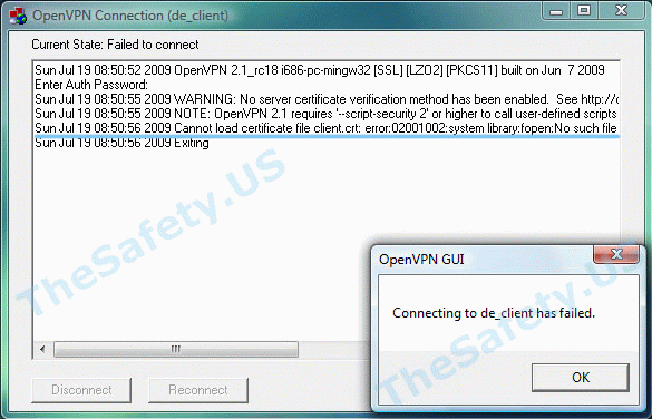 Error OpenVPN – no certificates