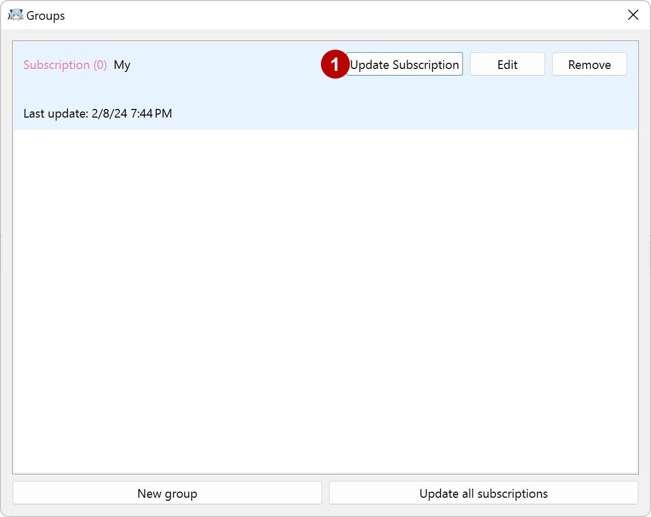 Update xVPN connections in Nekoray on Windows 11